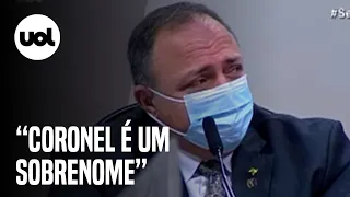 “Coronel é sobrenome”, diz senador a Pazuello após ex-ministro se referir a ele como militar