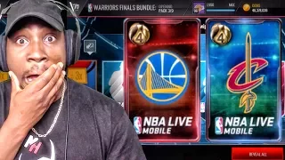 WARRIORS & CAVALIERS NBA FINALS PACK OPENING! NBA Live Mobile 16 Gameplay Ep. 125