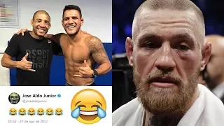 Dos Anjos e Aldo zoam McGregor após derrota para Mayweather