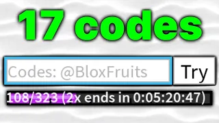 ALL 17 DOUBLE xp codes in 69 seconds.. (Blox Fruits)