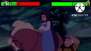 the beauty and the beast (1991) final battle with healthbars