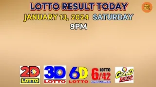 9pm Lotto Result JANUARY 13, 2024 Saturday