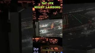 Boeing 767 Canarsie Approach Night Landing at JFK Airport #shorts #Landing