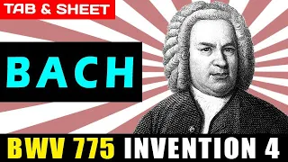 TAB/Sheet: BWV 775 Invention 4 by Johann Sebastian Bach [PDF + Guitar Pro + MIDI]