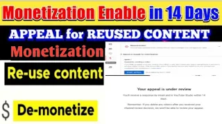 How To Appeal For Reused Content Rejected Channel || How To Create Appeal Video Re Monetization On