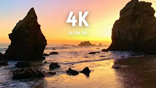 Breathtaking Ocean Sunset Will Have You In Tears - Relaxing Wave Sounds, Beach Ambience 4K