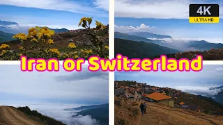 Iran or Switzerland - Filband, a village above the clouds - 4K video