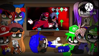 smg4 crew react to Mario Port fnf part 4 + dead Brotherhood gacha club