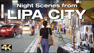 LIPA CITY Batangas Philippines - Night Walk [4K]