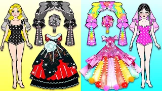 Muñecas De Papel Diy - Rainbow Bride Vs Black Bride Wedding Dress - Woa Barbie Colombia