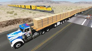 Long Giant Truck Accidents on Railway #5 - Beamng Drive | DancingCars