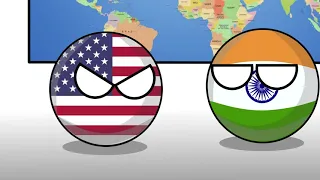 Вeneficial cooperation - USA, India, Great Britain countryballs