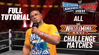 WWE Smackdown vs Raw 2011 - All John Cena Road to Wrestlemania Challenge Matches (Full Tutorial)