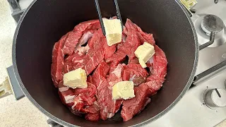 Tender Beef in Minutes! Only a few ingredients! 2 Recipe