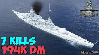 World of WarShips | Scharnhorst | 7 KILLS | 194K Damage - Replay Gameplay 1080p 60 fps