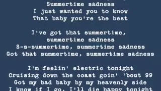 Summertime Sadness by Lana Del Rey (Lyrics on Screen)