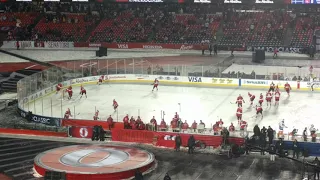 Sens and Habs warmup. NHL 100 Classic