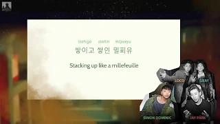 Jay Park, Simon Dominic, Loco, GRAY - Upside Down - lyrics (color coded/han/rom/eng)