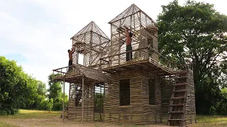 Build The Most Creative 2-Story Mud Victorian House By Ancient Skills [part 1]