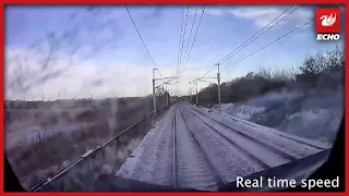 CCTV captures terrifying encounter with train in 'one of closest near misses ever'