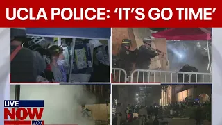 WATCH: Chaotic UCLA protest standoff, police tear down barricades | LiveNOW from FOX