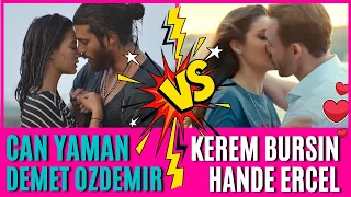 Kerem BÜRSIN and Hande ERÇEL vs Can YAMAN and Demet ÖZDEMIR | What unites these 4 Turkish actor...
