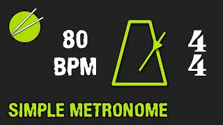 80BPM (4/4) Visual Metronome / Click Track - Beginner Drums