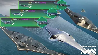 B-21 Raider VS Xian-H 20 VS PAK DA | Comparing All Legendary Bomber | Modern Warships