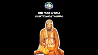 TIME TABLE OF SRILA BHAKTIVINODA THAKURA IN 1 MIN -  APPEARANCE DAY SPECIAL