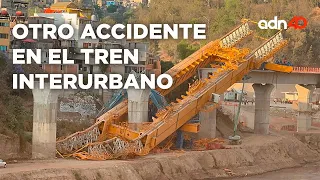 Otro accidente en el Tren Interurbano. Una grúa colapsó en las inmediaciones de la Presa Tacubaya