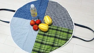 DIY "투인원" 픽크닉 가방이 식탁보가 된다꼬!/"two in one" picnic bag & tablecloth/with old clothes/tote bag