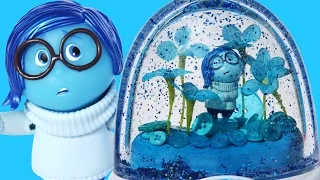 INSIDE OUT GLITTER GLOBES SADNESS Disney Toys Character Blue World How to Make Your Own