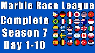 Marble Race League 2020 Season 7 Complete Race Day 1-10 in Algodoo / Marble Race King