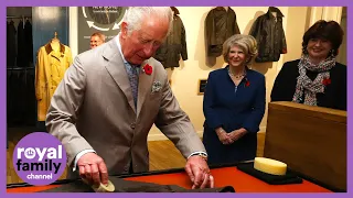 Prince Charles Waxes Jacket at Barbour Factory