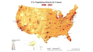 U.S. Population Density, 1990 – 2017