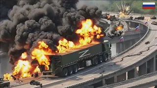 BIG Tragedy! Today Ukraine bombarded a Russian ammunition supply convoy over the Bridge