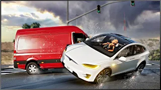 Realistic Crossroad Car Crashes #1 | BeamNG.drive