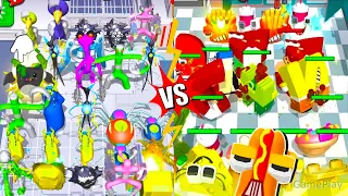 Color Friend vs 100 Doors Vs Merge Alphabet Food Battle ⭐ Merge Battles abcdepqrstuvwxyz