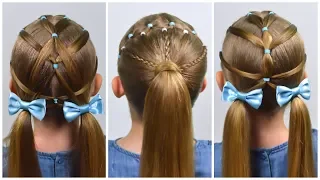 EASY Everyday hairstyles with PIGTAILS and ELASTICS (Hairstyles for long hair #17) #LittleGirlHair