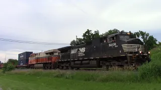 NS train 21V with the Interstate heritage unit trailing near Enon Valley, PA