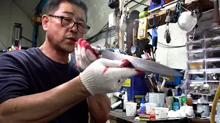 Damascus Knife Making Process by Korean Handmade Knife Master With 50 Years of Experience.