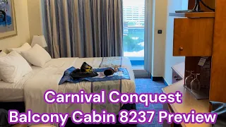 Carnival Conquest Balcony Cabin REVIEW| 8237| Cabin Review| Balcony Life