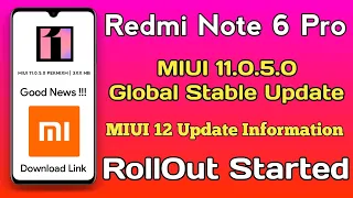 Redmi Note 6 Pro MIUI 11.0.5.0 Global Stable Update RollOut Started | Download Link | MIUI 12