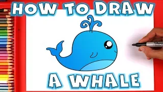 How to Draw a Blue Cute Cartoon Whale