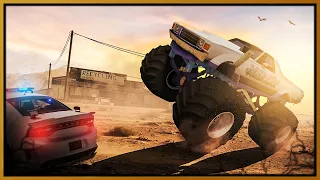 MONSTER TRUCK ESCAPING COPS IN GTA 5 RP