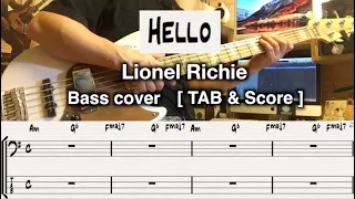 Hello. Lionel Richie. Bass cover. [TAB & Score]