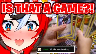 Chat Broke When Bae Finds Out that Pokemon Cards are ACTUALLY a Game 【Hololive EN】