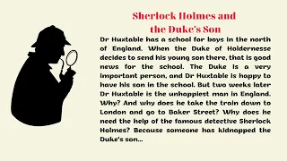 Learn English Through Story Level 1 | SHERLOCK HOLMES AND THE DUKE'S SON | English Story