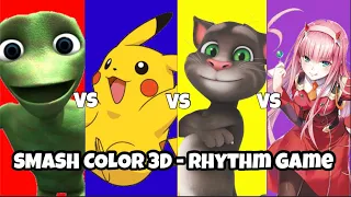 Smash Color 3D - Rhythm Game | Dame Tu Cosita vs Pikachu Song vs Talking Tom vs 2 Phut Hon