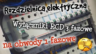 Jak podłączyć rozdzielnicę z zastosowaniem wyłączników RCD 3-fazowych do obwodów 1-fazowych ?